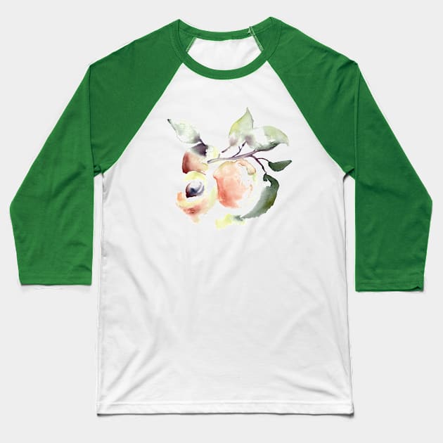 Yummy peaches Baseball T-Shirt by Maria Mi Art